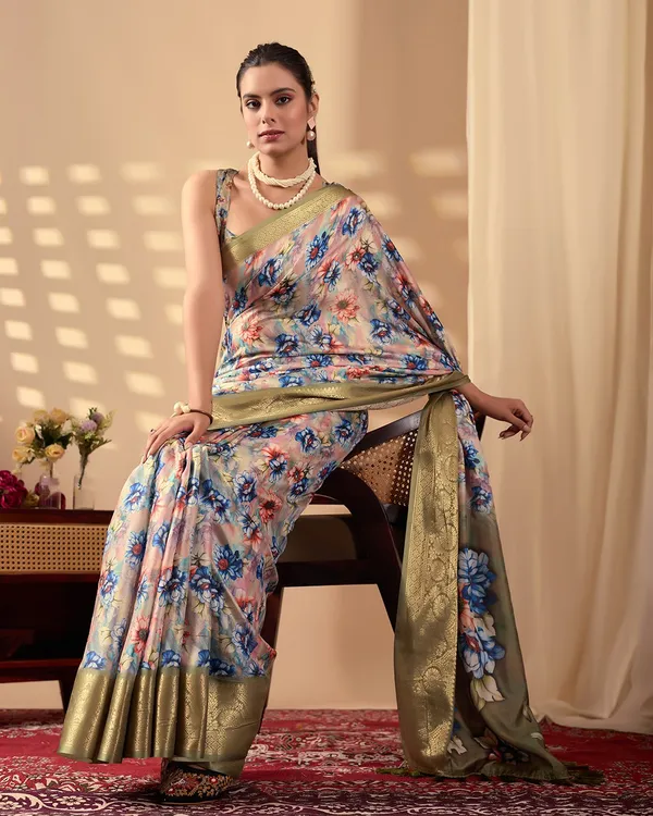 Multicolor_Lichi_Silk_Premium_&_Elegant_Saree_With_Unstiched_Blouse_For_Women