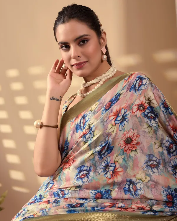 Multicolor_Lichi_Silk_Premium_&_Elegant_Saree_With_Unstiched_Blouse_For_Women