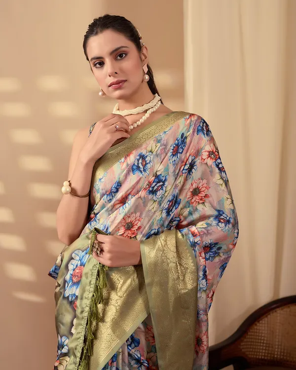 Multicolor_Lichi_Silk_Premium_&_Elegant_Saree_With_Unstiched_Blouse_For_Women