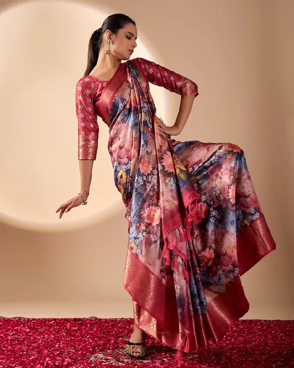 Multicolor_Lichi_Silk_Premium_&_Elegant_Saree_With_Unstiched_Blouse_For_Women