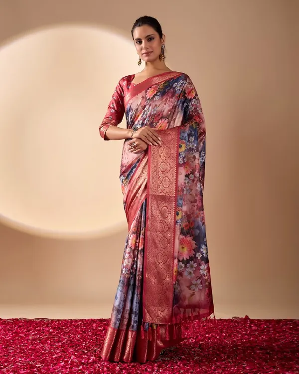 Multicolor_Lichi_Silk_Premium_&_Elegant_Saree_With_Unstiched_Blouse_For_Women
