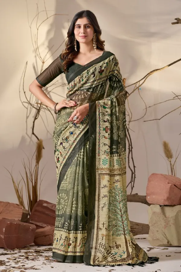 Multicolor_Lichi_Silk_Premium_&_Elegant_Saree_With_Unstiched_Blouse_For_Women