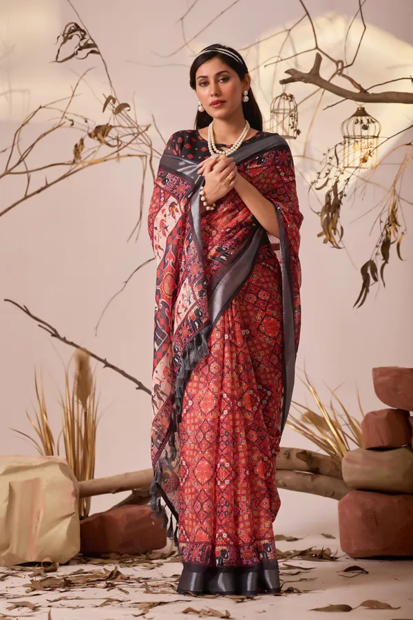 Multicolor_Lichi_Silk_Premium_&_Elegant_Saree_With_Unstiched_Blouse_For_Women