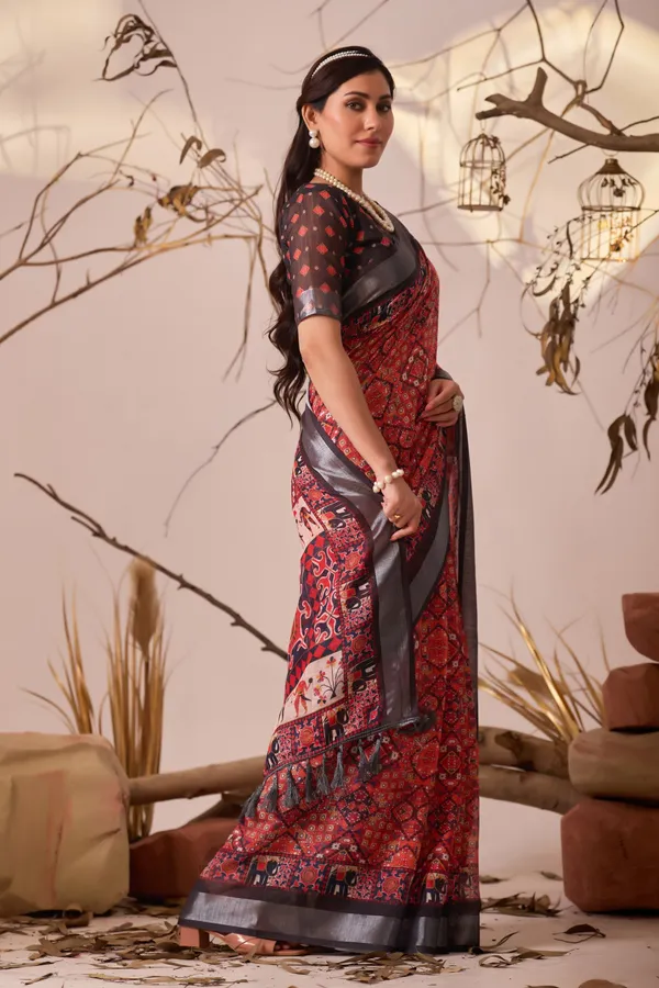 Multicolor_Lichi_Silk_Premium_&_Elegant_Saree_With_Unstiched_Blouse_For_Women