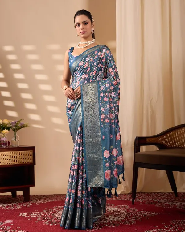Multicolor_Lichi_Silk_Premium_&_Elegant_Saree_With_Unstiched_Blouse_For_Women
