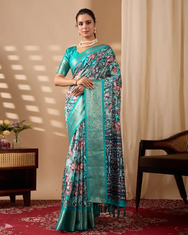 Multicolor_Lichi_Silk_Premium_&_Elegant_Saree_With_Unstiched_Blouse_For_Women