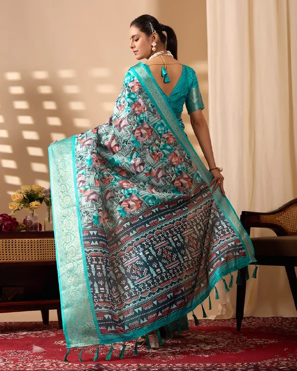 Multicolor_Lichi_Silk_Premium_&_Elegant_Saree_With_Unstiched_Blouse_For_Women