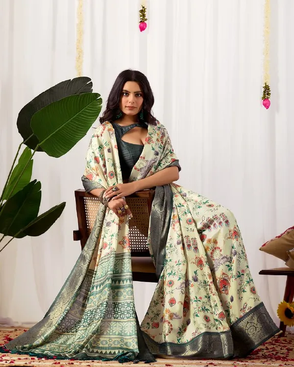Multicolor_Lichi_Silk_Premium_&_Elegant_Saree_With_Unstiched_Blouse_For_Women