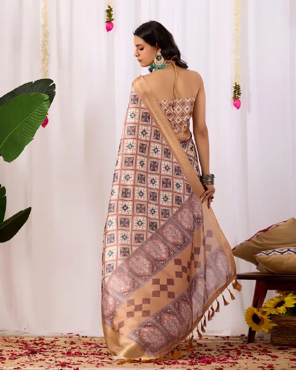 Multicolor_Lichi_Silk_Premium_&_Elegant_Saree_With_Unstiched_Blouse_For_Women