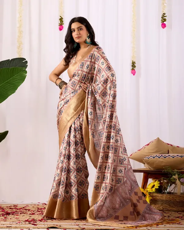 Multicolor_Lichi_Silk_Premium_&_Elegant_Saree_With_Unstiched_Blouse_For_Women