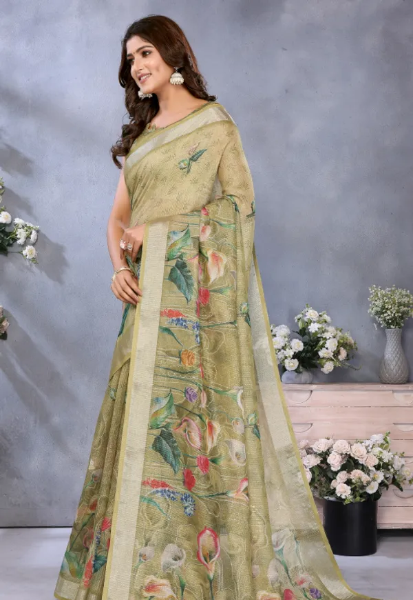 Multicolor_Linen_Shimmer_Premium_&_Elegant_Saree_With_Unstiched_Blouse_For_Women
