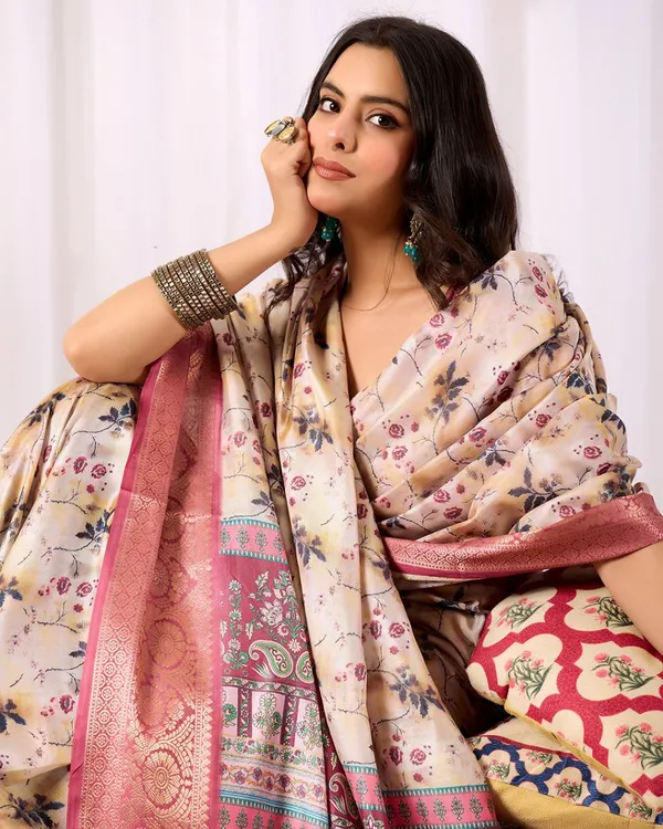 Multicolor_Lichi_Silk_Premium_&_Elegant_Saree_With_Unstiched_Blouse_For_Women