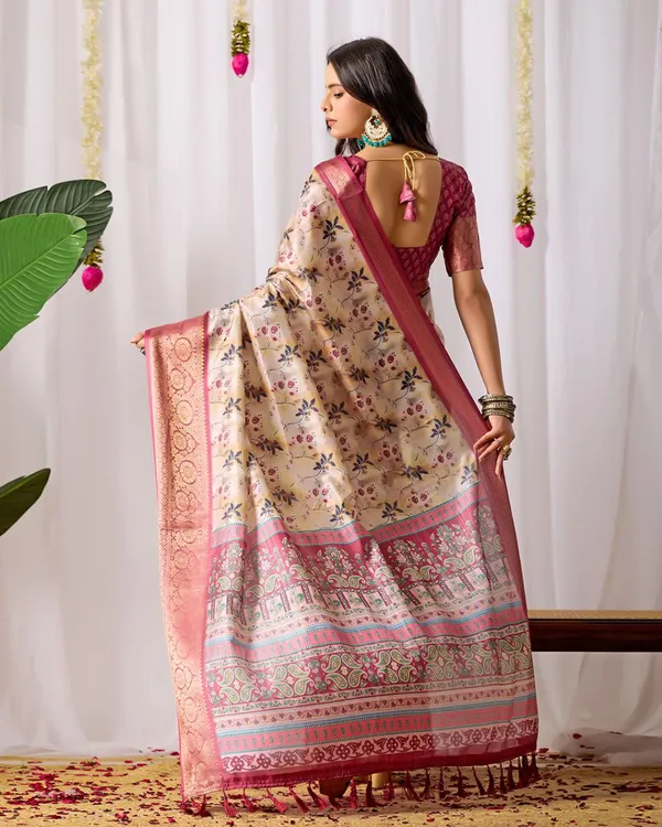 Multicolor_Lichi_Silk_Premium_&_Elegant_Saree_With_Unstiched_Blouse_For_Women
