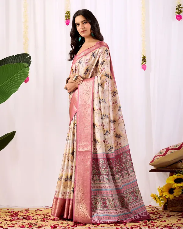 Multicolor_Lichi_Silk_Premium_&_Elegant_Saree_With_Unstiched_Blouse_For_Women