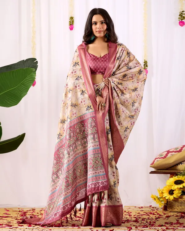Multicolor_Lichi_Silk_Premium_&_Elegant_Saree_With_Unstiched_Blouse_For_Women