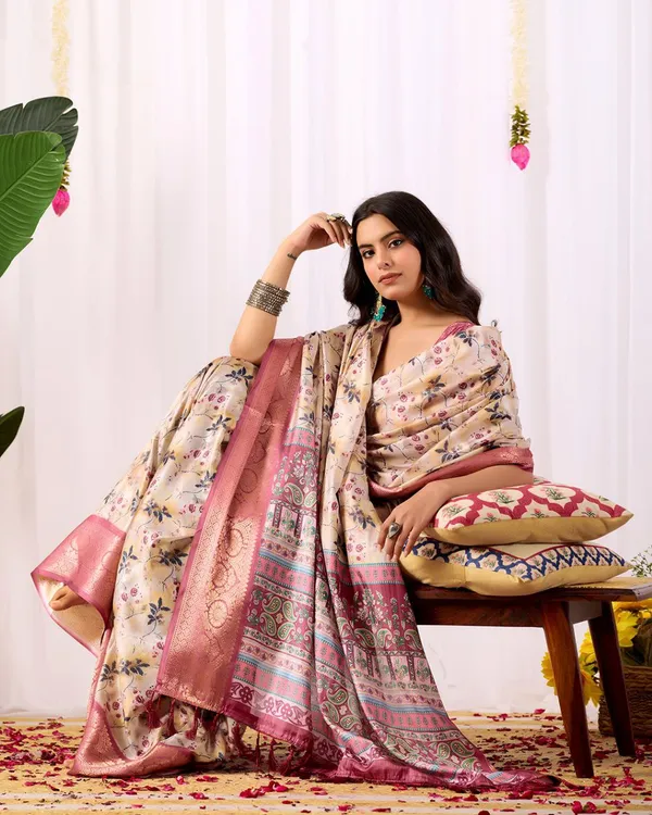 Multicolor_Lichi_Silk_Premium_&_Elegant_Saree_With_Unstiched_Blouse_For_Women