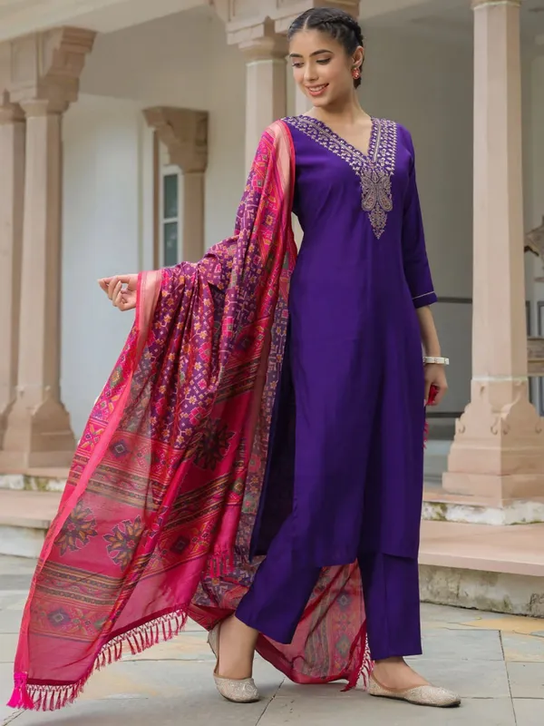 Purple_Cotton_Blend_Premium_&_Elegant_Straight_Kurta_Pant_With_Dupatta_Set_For_Women