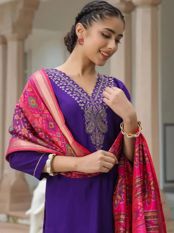 Purple_Cotton_Blend_Premium_&_Elegant_Straight_Kurta_Pant_With_Dupatta_Set_For_Women