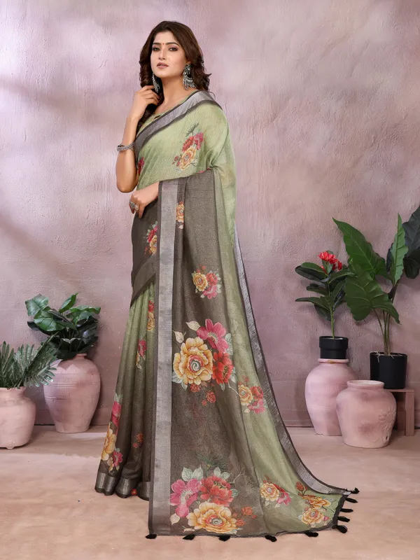 Multicolor_Linen_Shimmer_Premium_&_Elegant_Saree_With_Unstiched_Blouse_For_Women