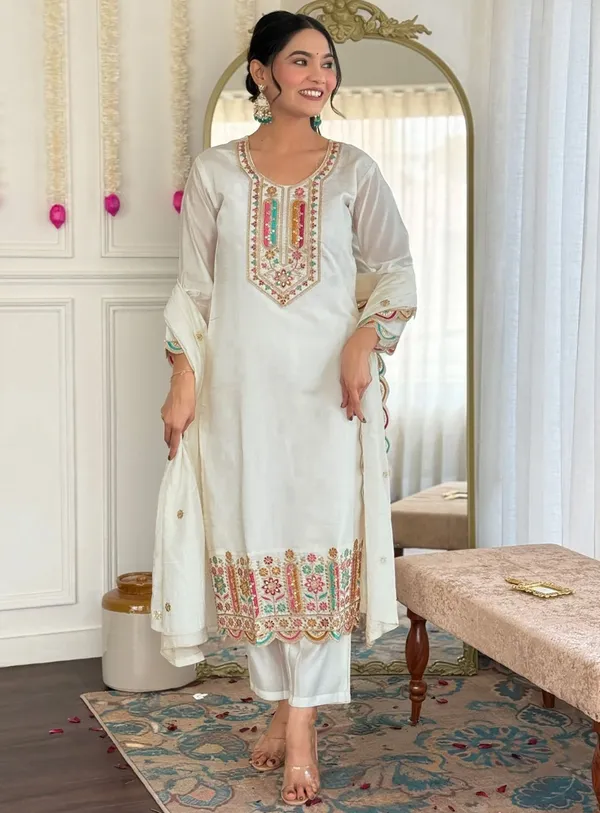White_Premium_Kurta_Sharara_Dupatta_Set_For_Women