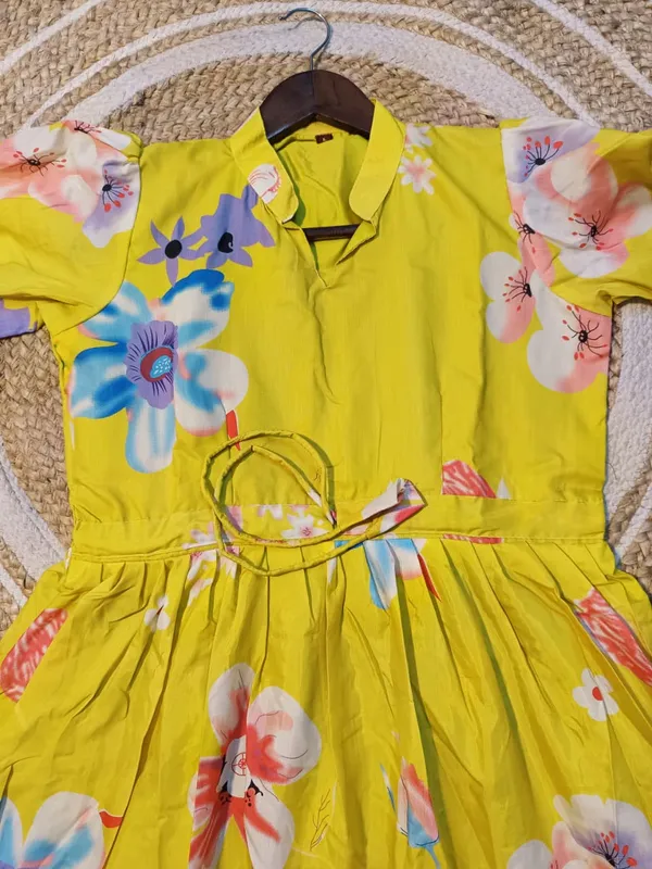 Yellow_Premium_Floral_Printed_Midi_Dress_With_Elegant_Fit_For_Women