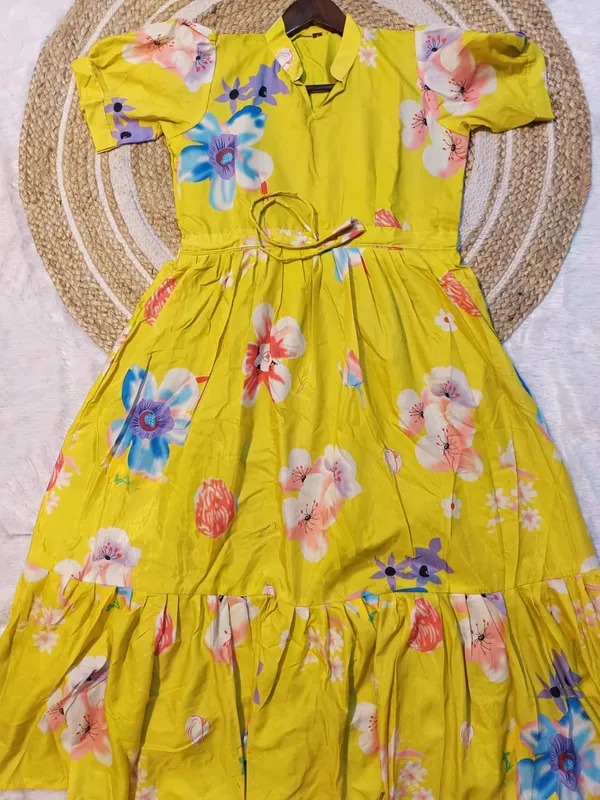 Yellow_Premium_Floral_Printed_Midi_Dress_With_Elegant_Fit_For_Women