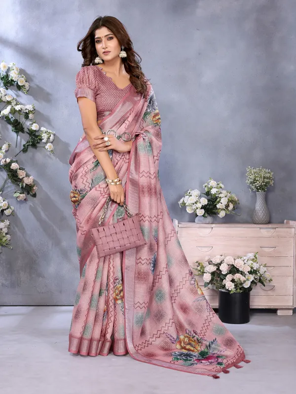 Multicolor_Linen_Shimmer_Premium_&_Elegant_Saree_With_Unstiched_Blouse_For_Women