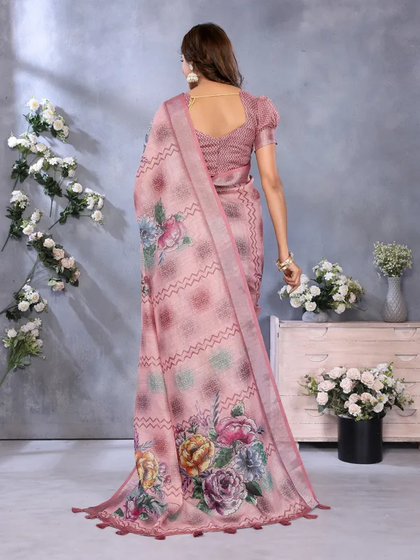 Multicolor_Linen_Shimmer_Premium_&_Elegant_Saree_With_Unstiched_Blouse_For_Women