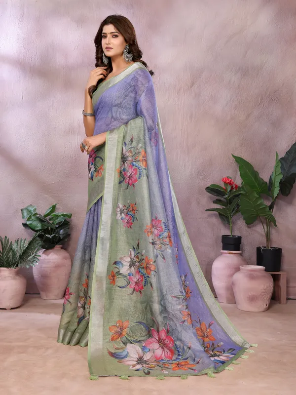 Multicolor_Linen_Shimmer_Premium_&_Elegant_Saree_With_Unstiched_Blouse_For_Women