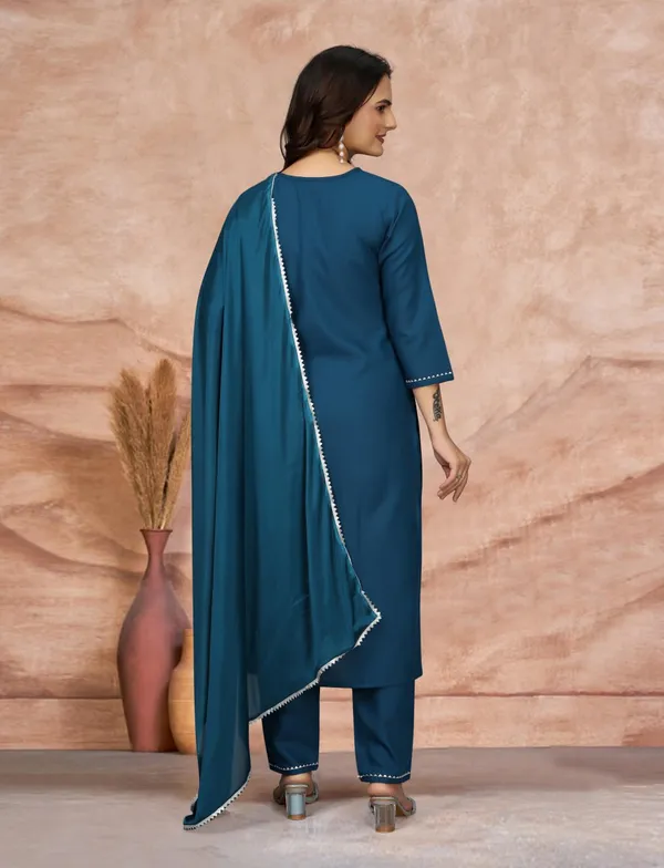 Indigo_Cotton_Blend_Premium_&_Elegant_Straight_Kurta_Pant_With_Dupatta_Set_For_Women