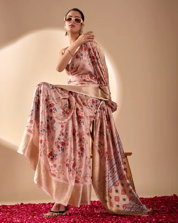 Multicolor_Lichi_Silk_Premium_&_Elegant_Saree_With_Unstiched_Blouse_For_Women