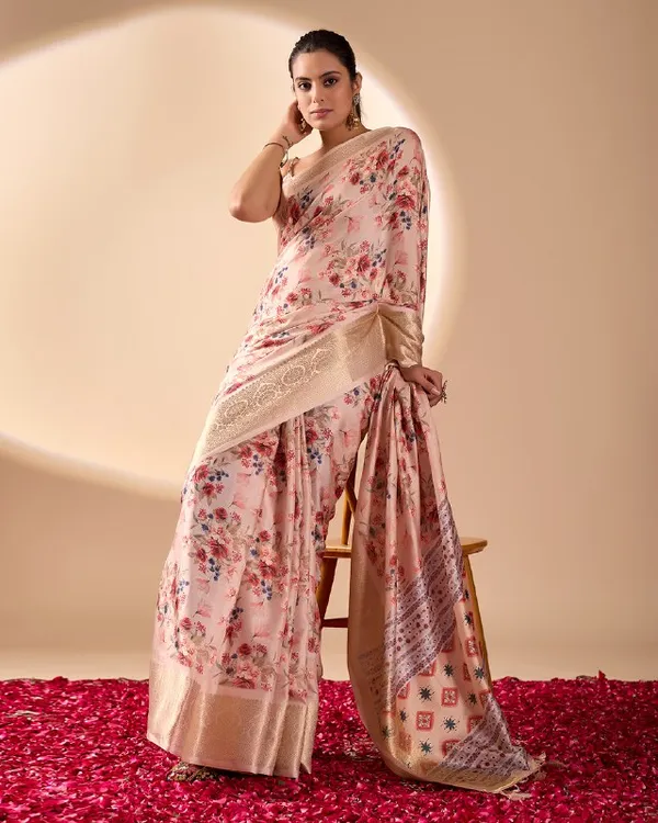 Multicolor_Lichi_Silk_Premium_&_Elegant_Saree_With_Unstiched_Blouse_For_Women