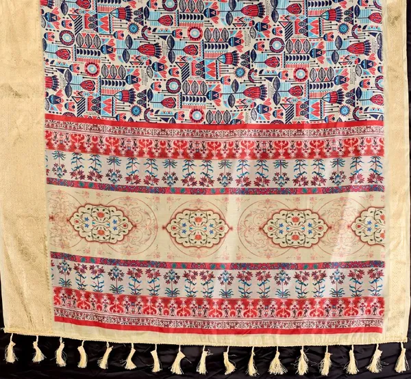 Multicolor_Lichi_Silk_Premium_&_Elegant_Saree_With_Unstiched_Blouse_For_Women