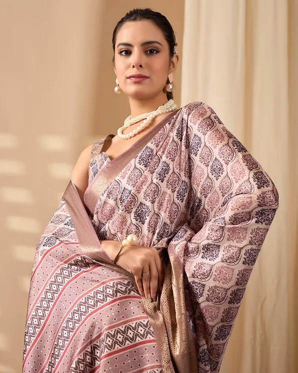 Multicolor_Lichi_Silk_Premium_&_Elegant_Saree_With_Unstiched_Blouse_For_Women