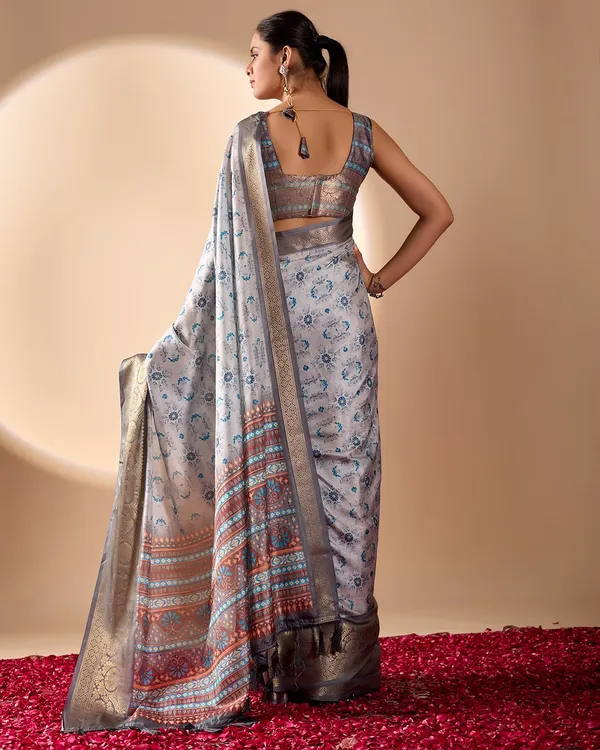 Multicolor_Lichi_Silk_Premium_&_Elegant_Saree_With_Unstiched_Blouse_For_Women