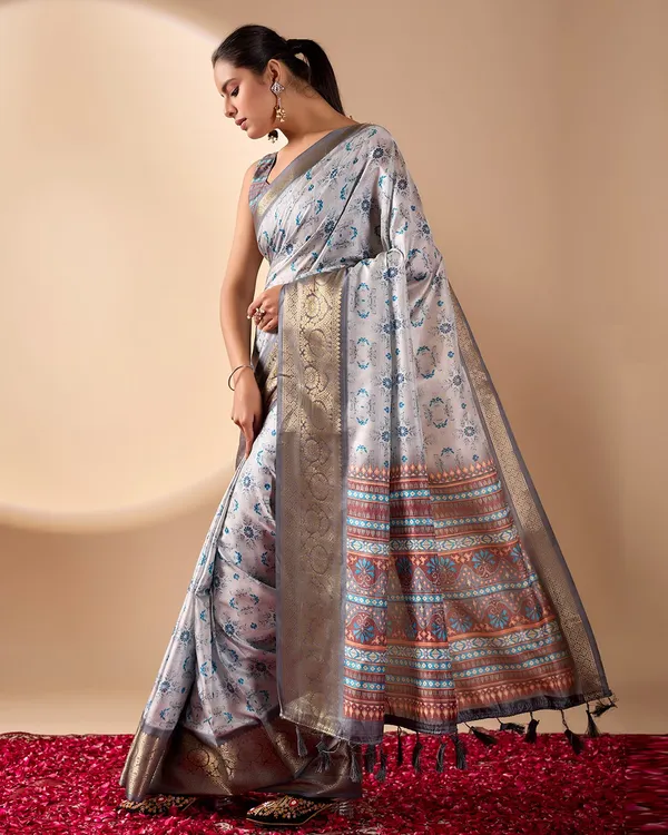 Multicolor_Lichi_Silk_Premium_&_Elegant_Saree_With_Unstiched_Blouse_For_Women