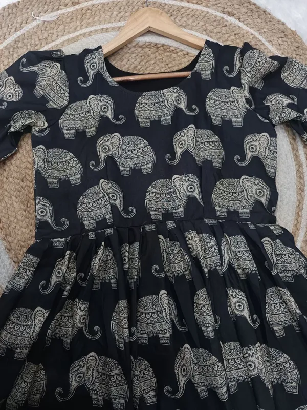Black_Premium_Elephant_Printed_Maxi_Dress_For_Women