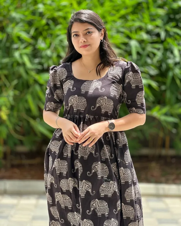 Black_Premium_Elephant_Printed_Maxi_Dress_For_Women