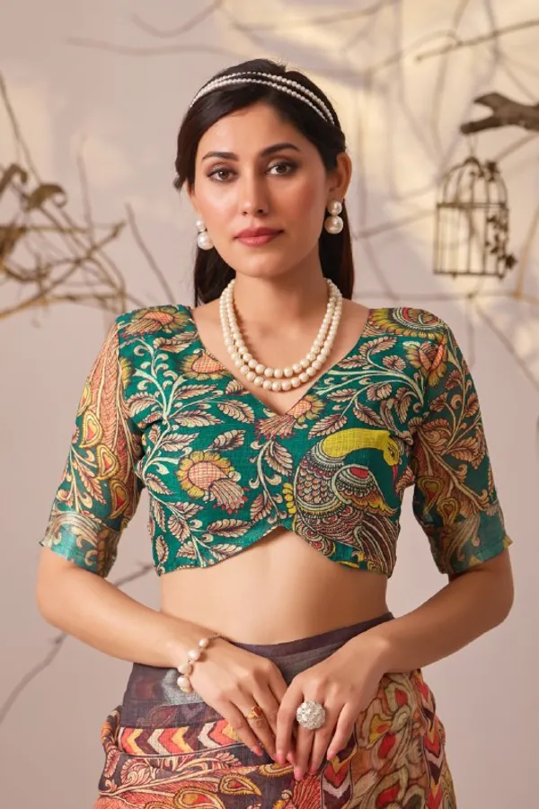 Multicolor_Lichi_Silk_Premium_&_Elegant_Saree_With_Unstiched_Blouse_For_Women