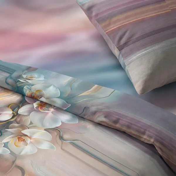 Multicolor_Orchid_Bloom_Striped_Bedding_Set_With_Digital_printed_bedsheet_and_pillow_cover