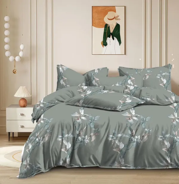 Floral_Printed_Bedding_Set_And_Pillow_Covers_|_Grey
