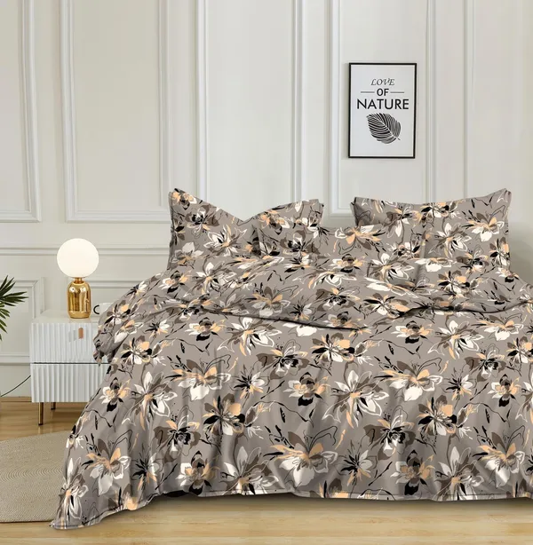 Brown_Floral_Printed_Bedding_Set_And_Pillow_Covers