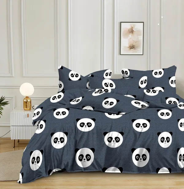 Panda_Print_Bedding_Set_|_Dark_Grey