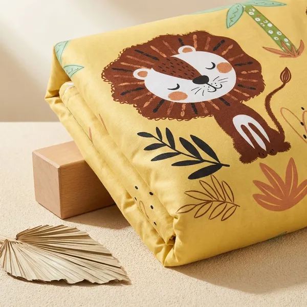 Lion_Print_Bedding_Set_|_Yellow_With_Pillowcases