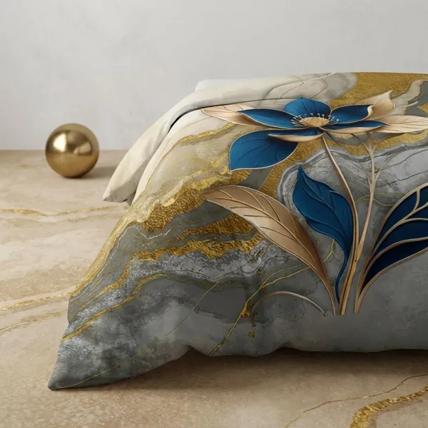 Luxury_Marble_Print_Bedding_Set_With_Blue_Floral_Design_|_Double_Digital_printed_bedsheet_and_pillow_cover