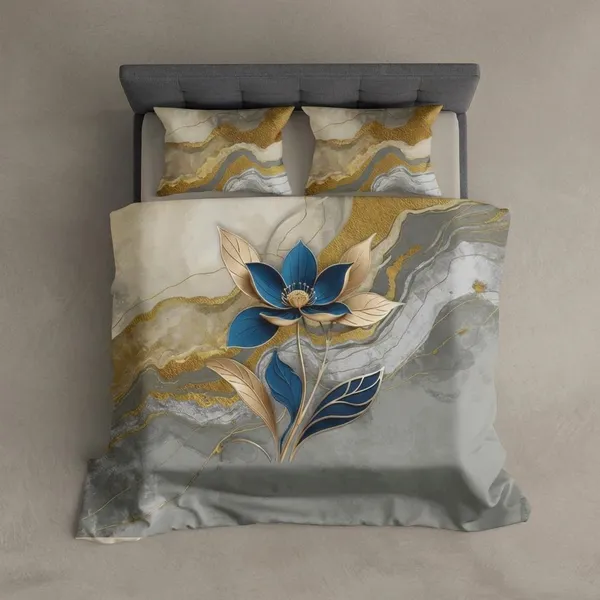 Luxury_Marble_Print_Bedding_Set_With_Blue_Floral_Design_|_Double_Digital_printed_bedsheet_and_pillow_cover