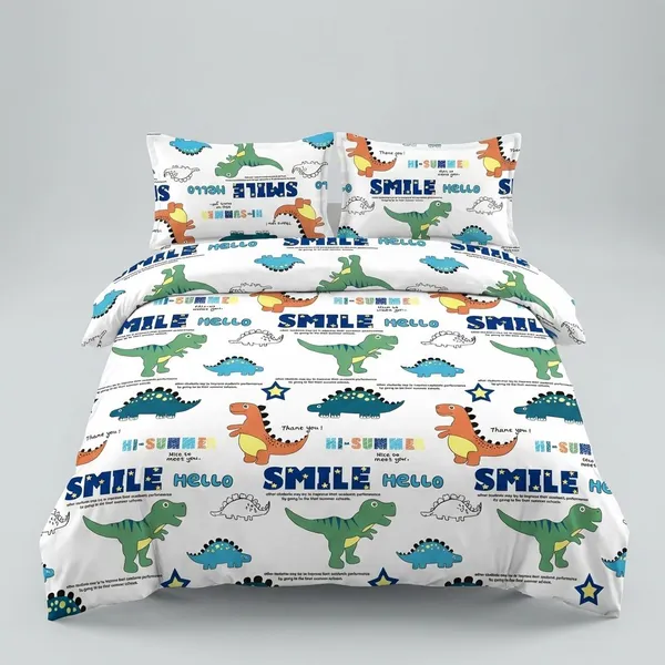 Multicolor_Kids_Dinosaur_Print_With_Bedsheet_And_Pillow_Covers