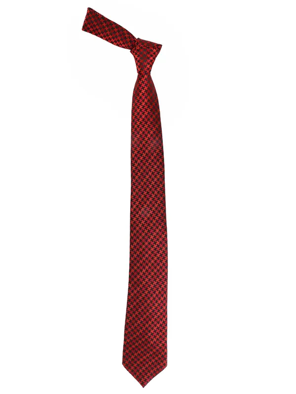Calvadoss_Red_&_Black_Woven_Design_Broad_Tie