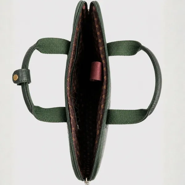 Calvadoss_Textured_Green_Leather_Laptop_Bag