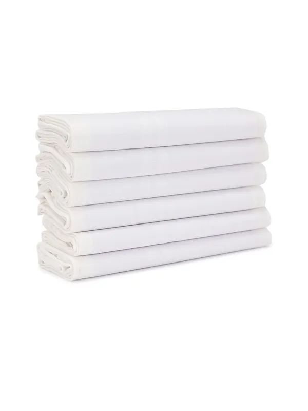 White_Pack_Of_6_Solid_Premium_Handkerchiefs_For_Unisex